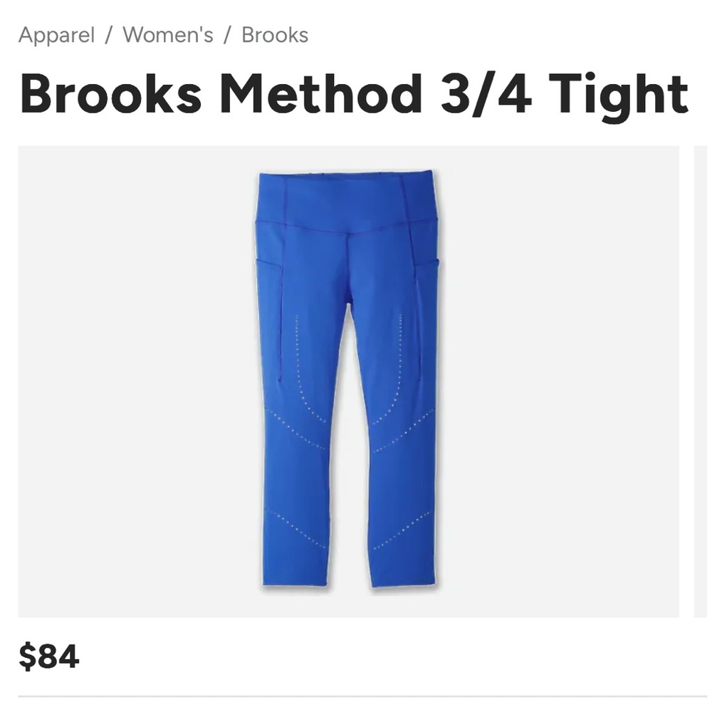 NWOT - Brooks Running Method 3/4 Tights | Color: Bluetiful